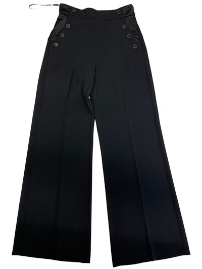 Black wide leg trousers