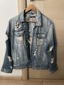 Denim distressed jacket