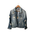 Denim distressed jacket