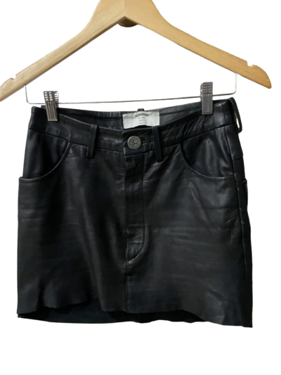 Leather mini skirt