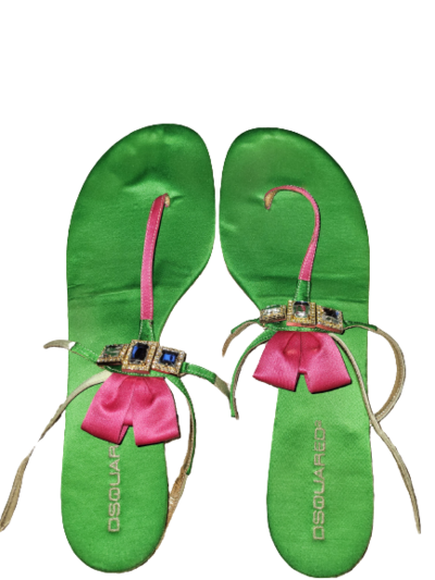 satin Flat Sandals