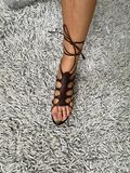 Exotic leather Lace up Sandals