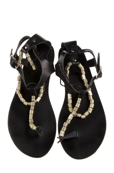 Leather flat sandals