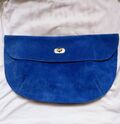 Suede clutch handbag