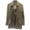 Suede trench-coat