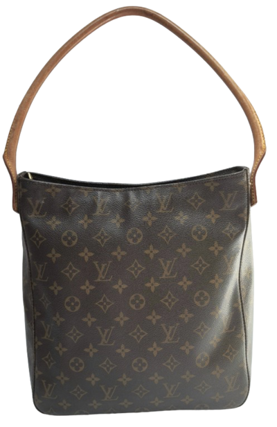 Leather shoulder handbag