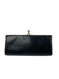 Black leather clutch