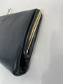 Black leather clutch