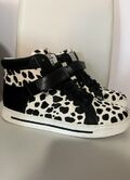Fur high-top sneakers