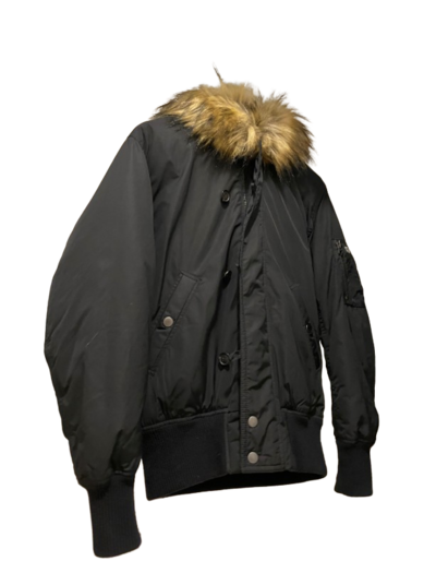 Fur hooded puffer
