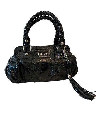 Faux patent handbag