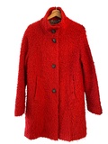 Red faux shearling coat