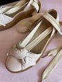 Leather Bow Creeper Sandal Espadrilles