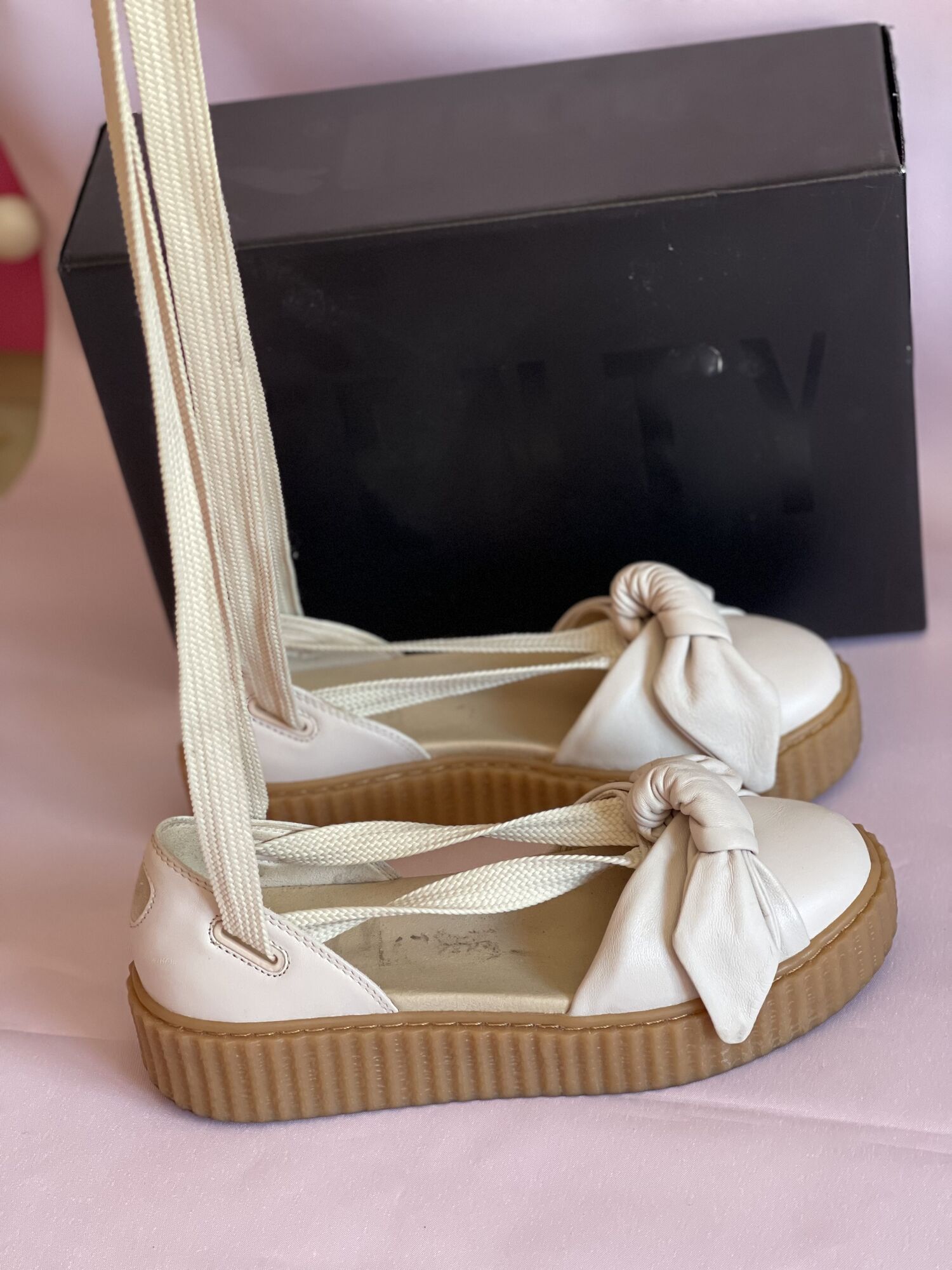 Leather Bow Creeper Sandal Espadrilles Fenty x Puma - 37.5, pre-owned at 50 EUR