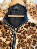 Animal print fur jacket