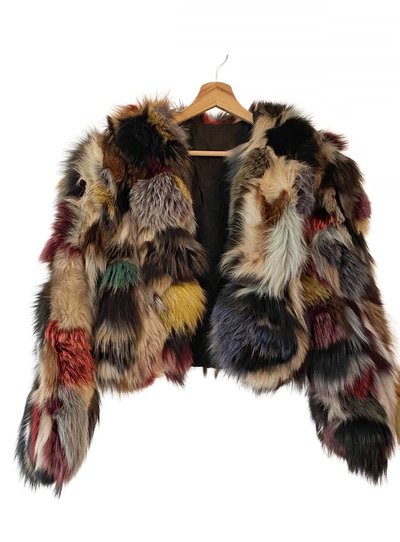 Multicolored Fur Coat