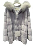 Fur hooded coat