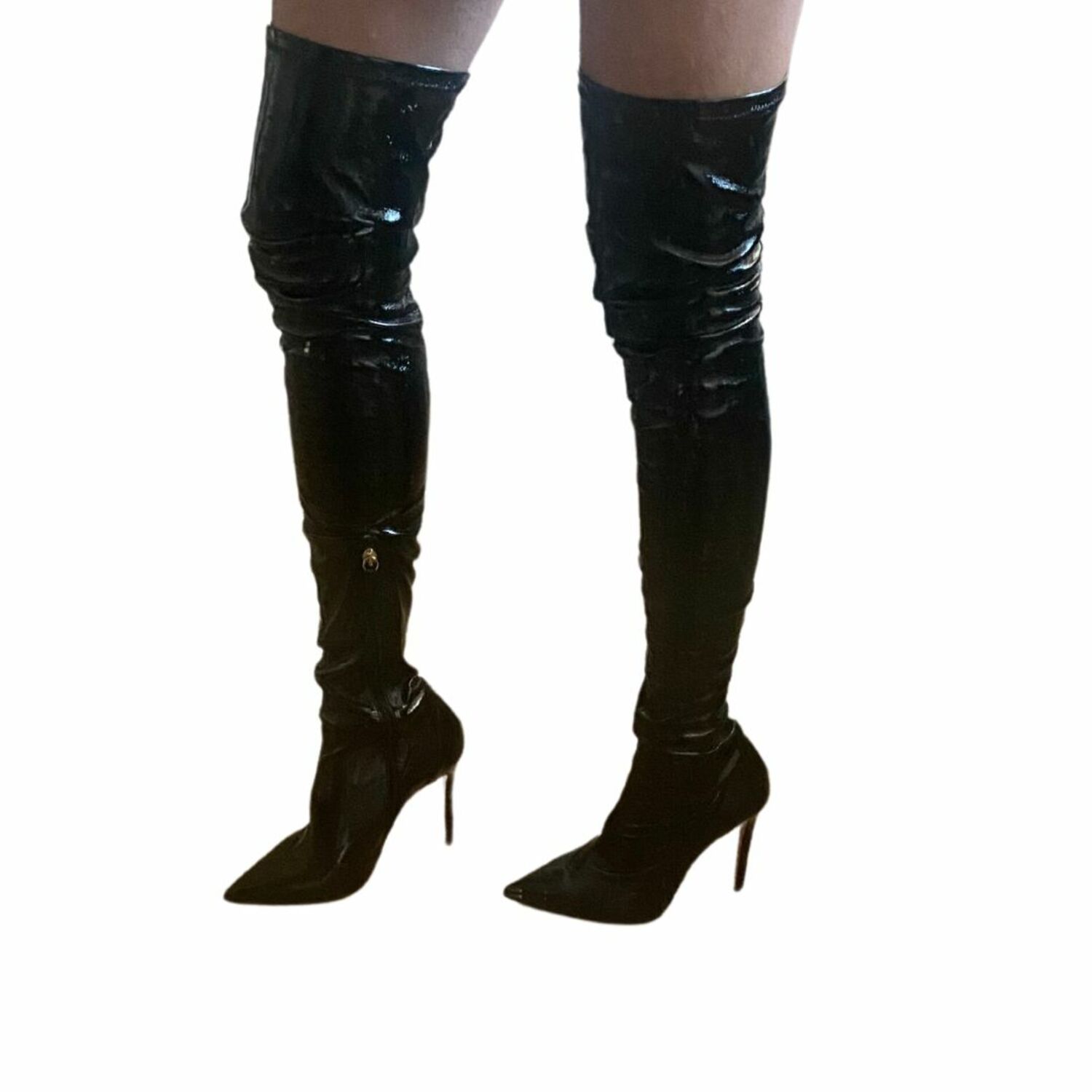 Patent Knee high Boots