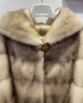 Fur hooded coat