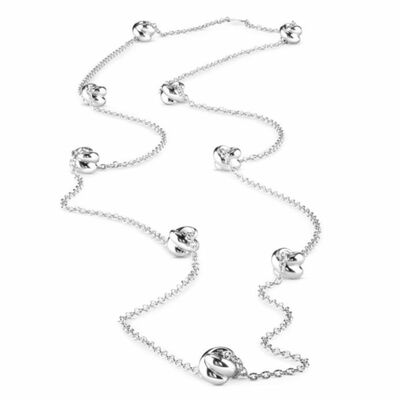 Silver necklace with diamond