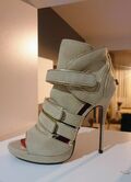 Suede high heels sandals