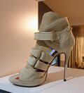 Suede high heels sandals