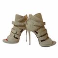 Suede high heels sandals