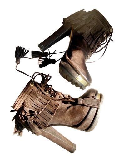 Platform suede ankle boots