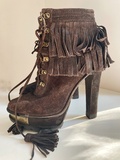 Platform suede ankle boots