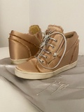 High top satin platform sneakers