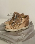High top satin platform sneakers