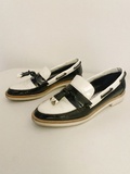 Two tone patent loafers