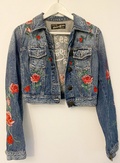 Floral embroided denim jacket