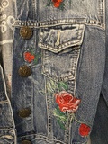 Floral embroided denim jacket
