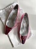 Virgule metallic rose pumps