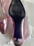 Virgule metallic rose pumps
