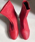 Red strech ankle boots