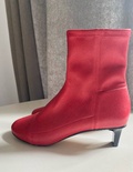 Red strech ankle boots