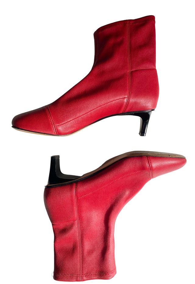 Red strech ankle boots Isabel Marant 35 buy pre owned at 280 EUR