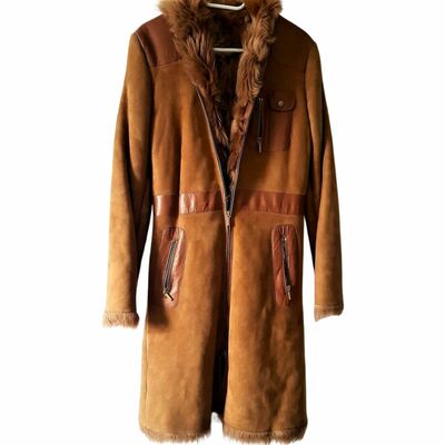 Leather maxi coat