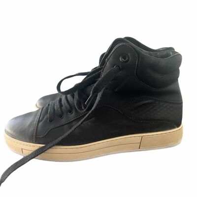 Leather high-top sneakers