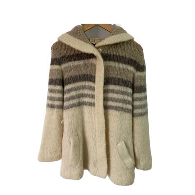 Wool hooded cardigan