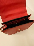 Red tote handbag