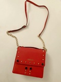 Red tote handbag