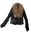 Leather Jacket with fur collar