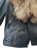 Leather Jacket with fur collar