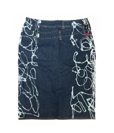 Denim Knee-lengh Skirt