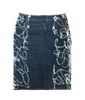 Denim Knee-lengh Skirt