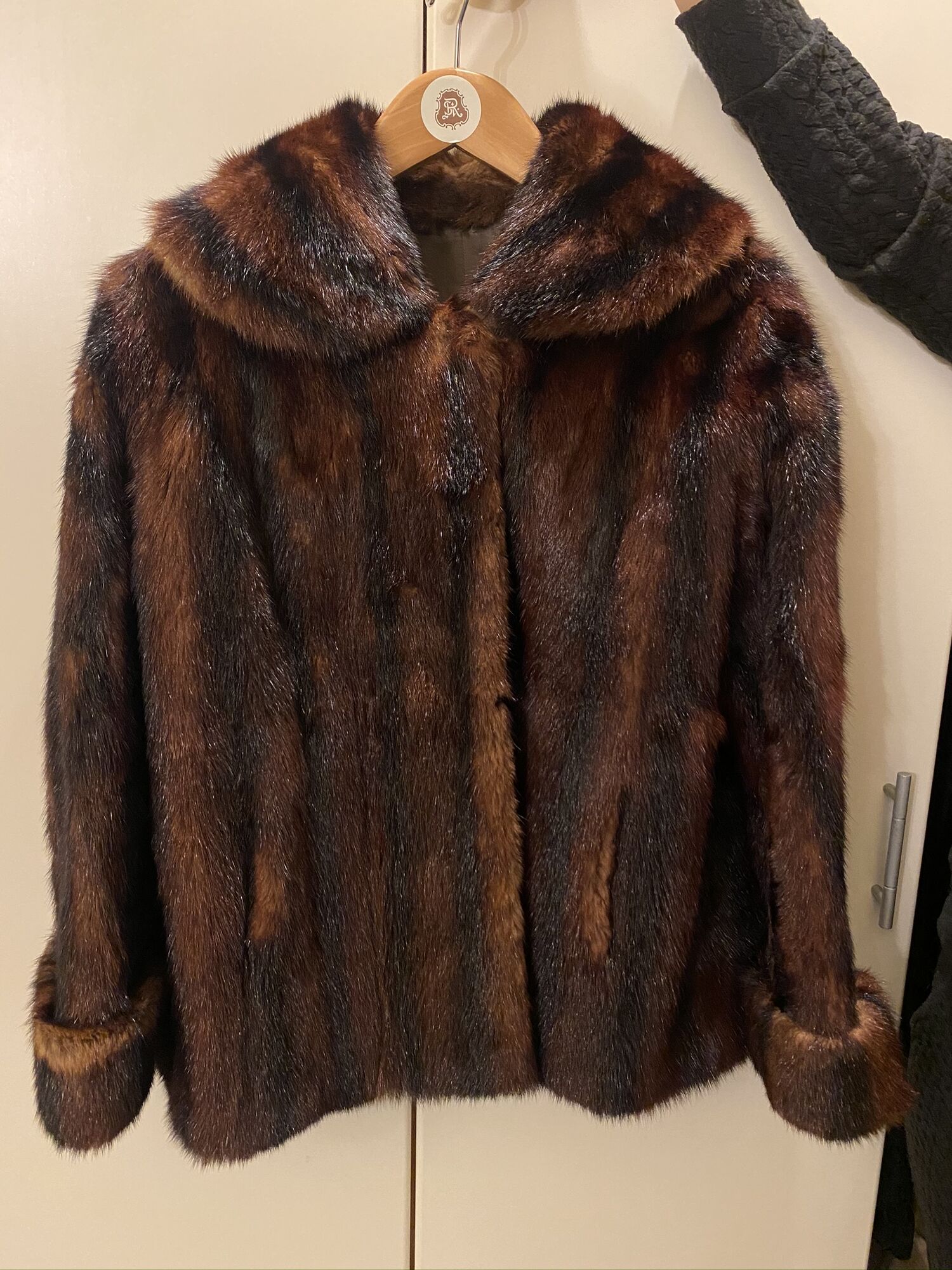 Lady Slippers Vintage Autunno I. J. Fox Boston Rex Rabbit Fur, Leather & Fabric Jacket