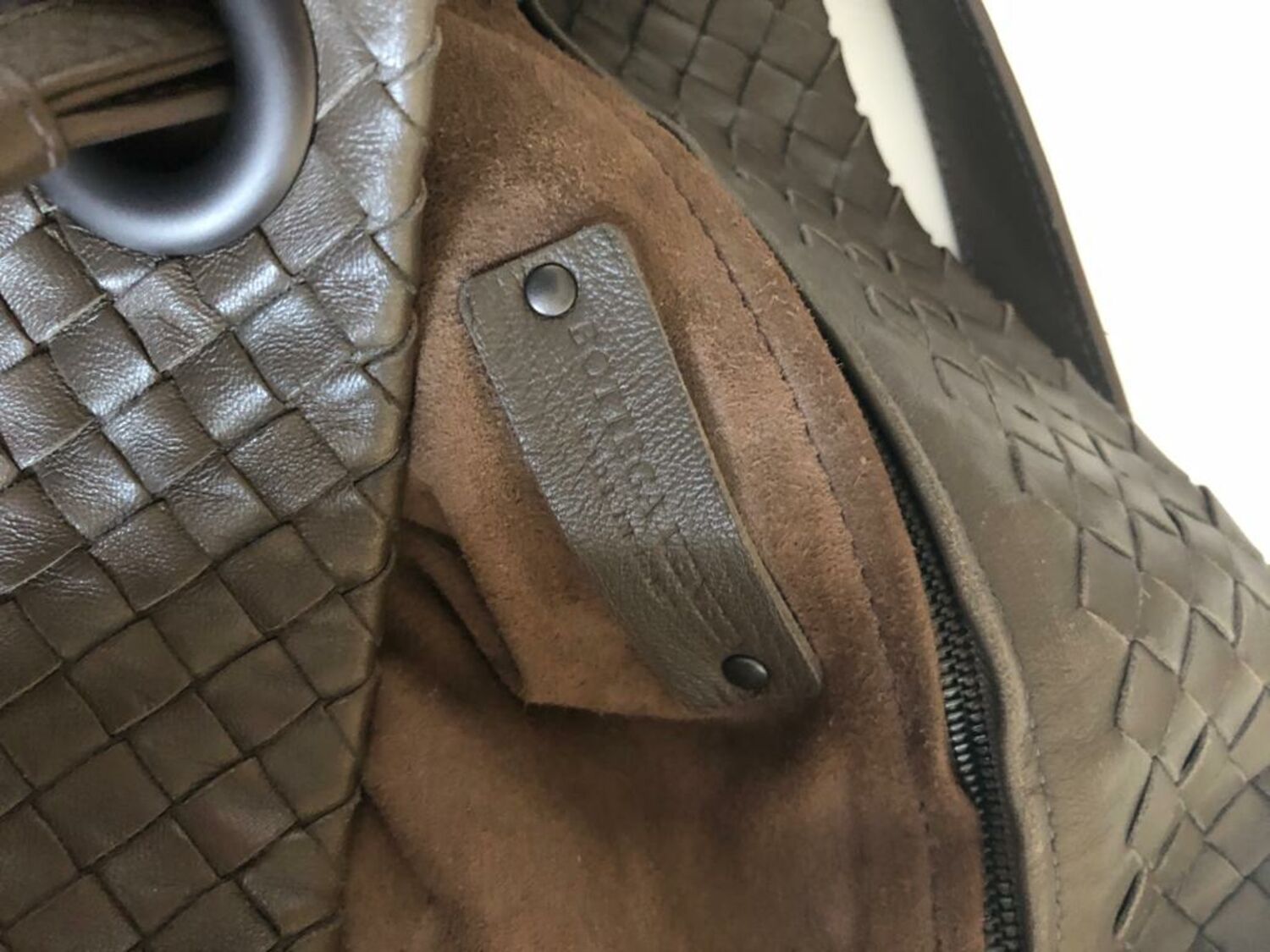 BOTTEGA VENETA Intrecciato Nappa Key Case Brown Leather